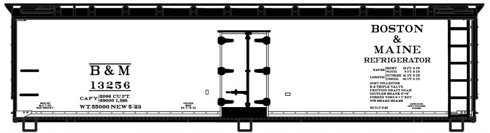 Boston & Maine 40' wood refrigerator car #13256
