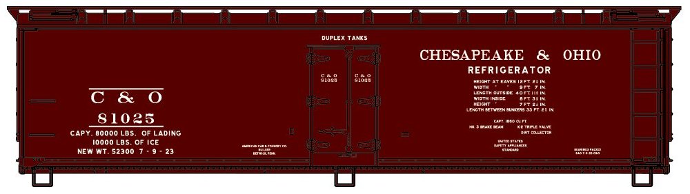 Chesapeake & Ohio 40' wood refrigerator car #81025