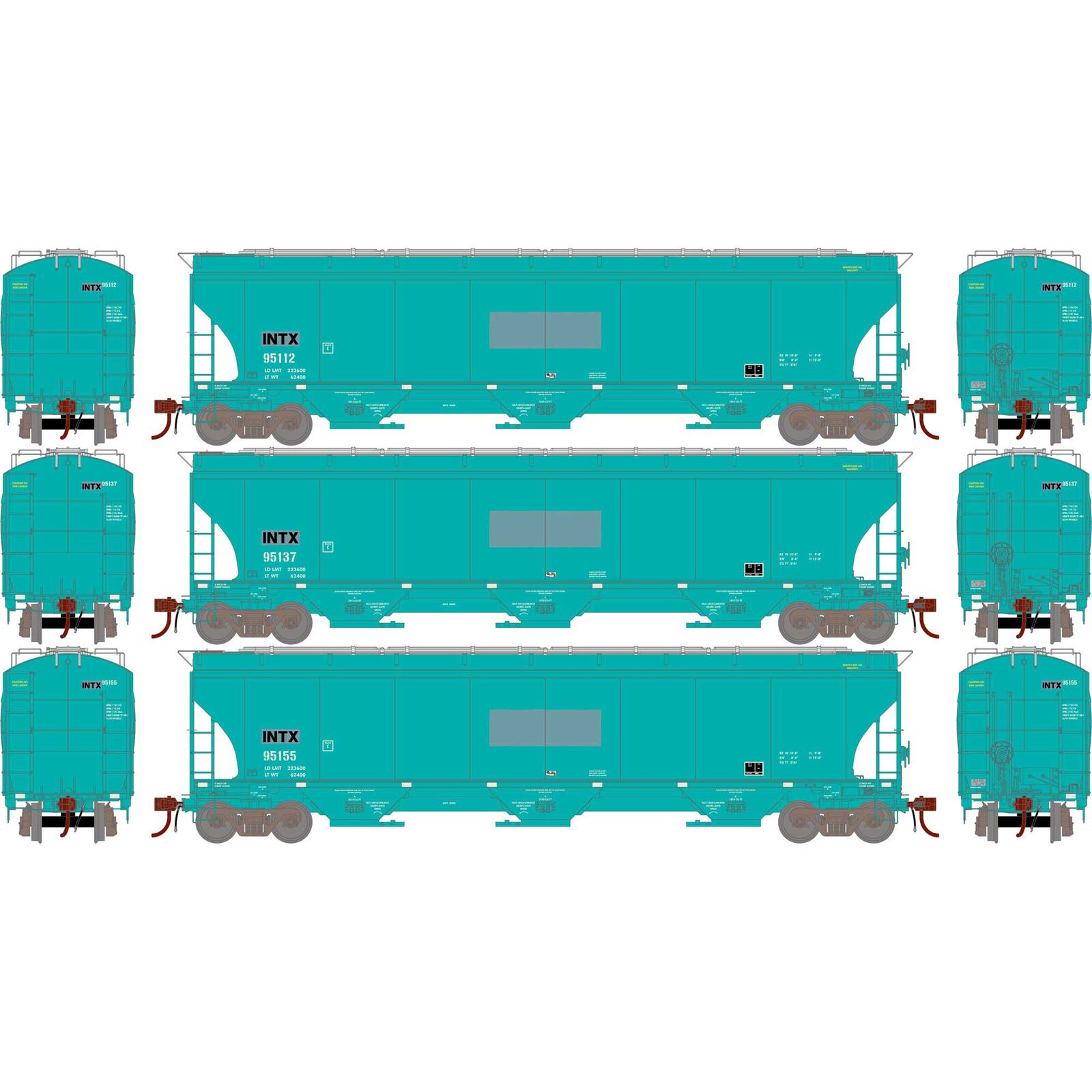 Interstate Commodities Inc. Trinity Covered Hopper 3-Pack #1