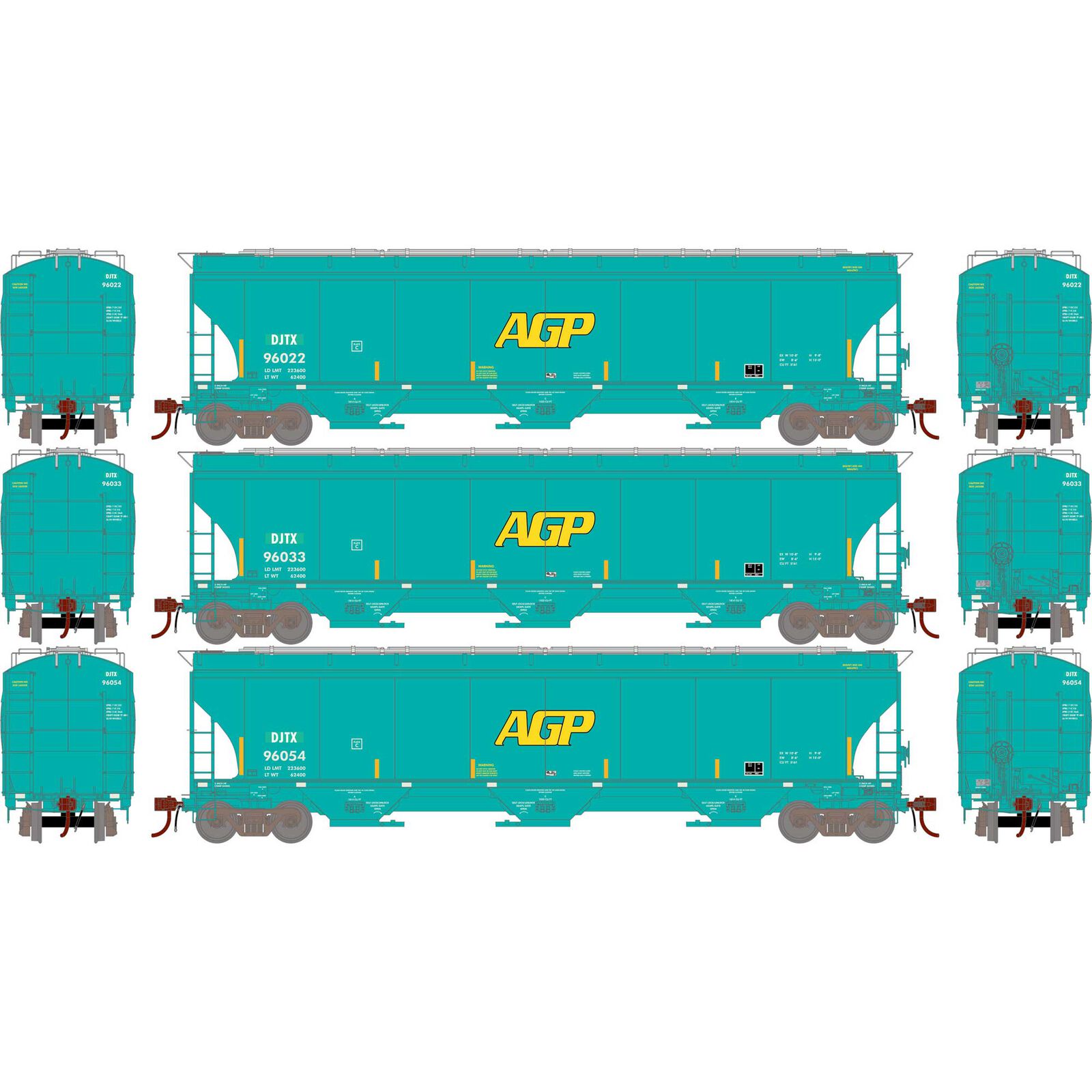 Joseph Transportation Incorporated Trinity Covered Hopper 3-Pack #1
