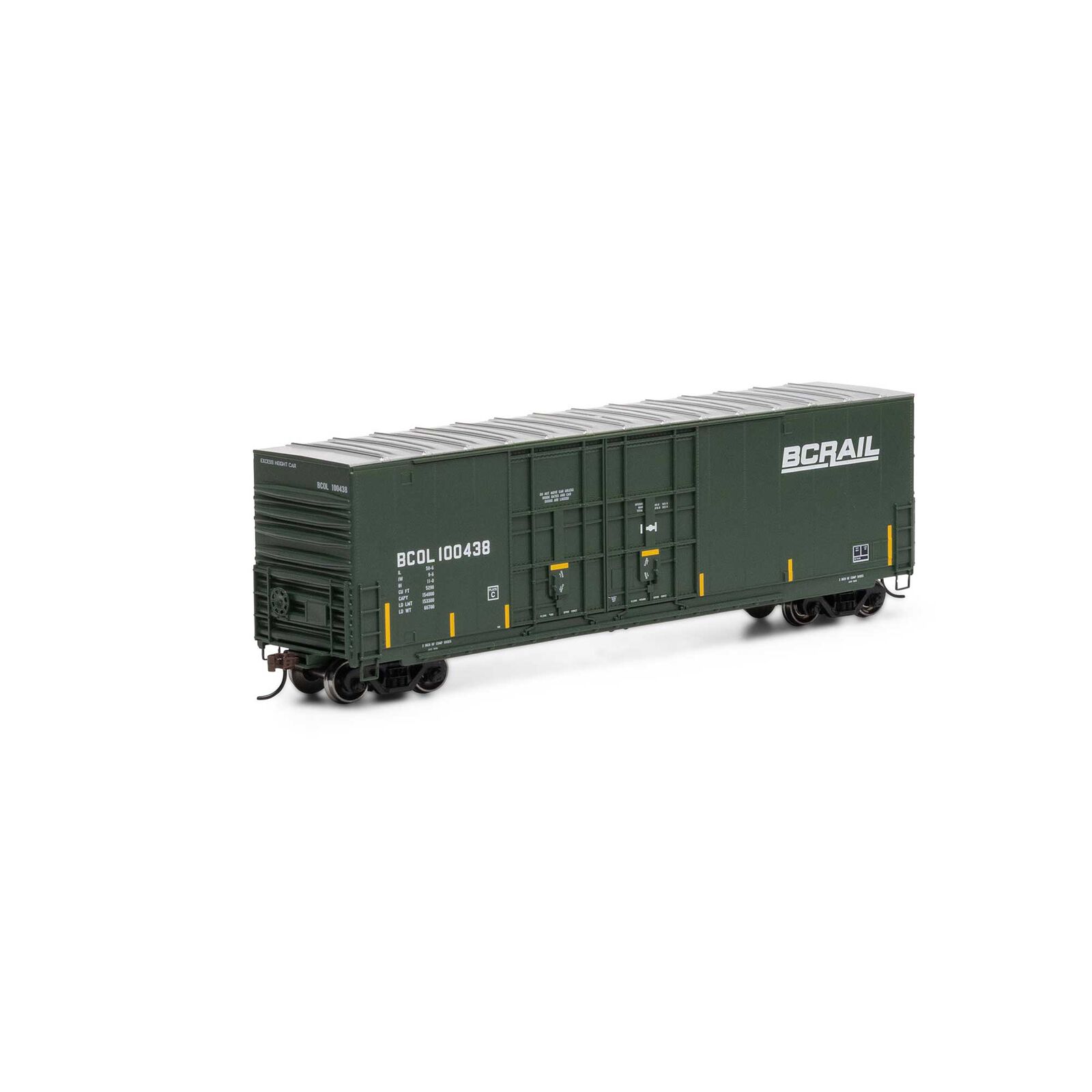 BC Rail 50' high cube double plug door boxcar #100438
