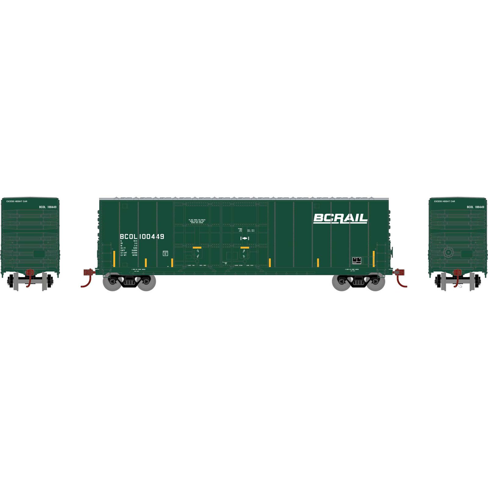 BC Rail 50' high cube double plug door boxcar #100449
