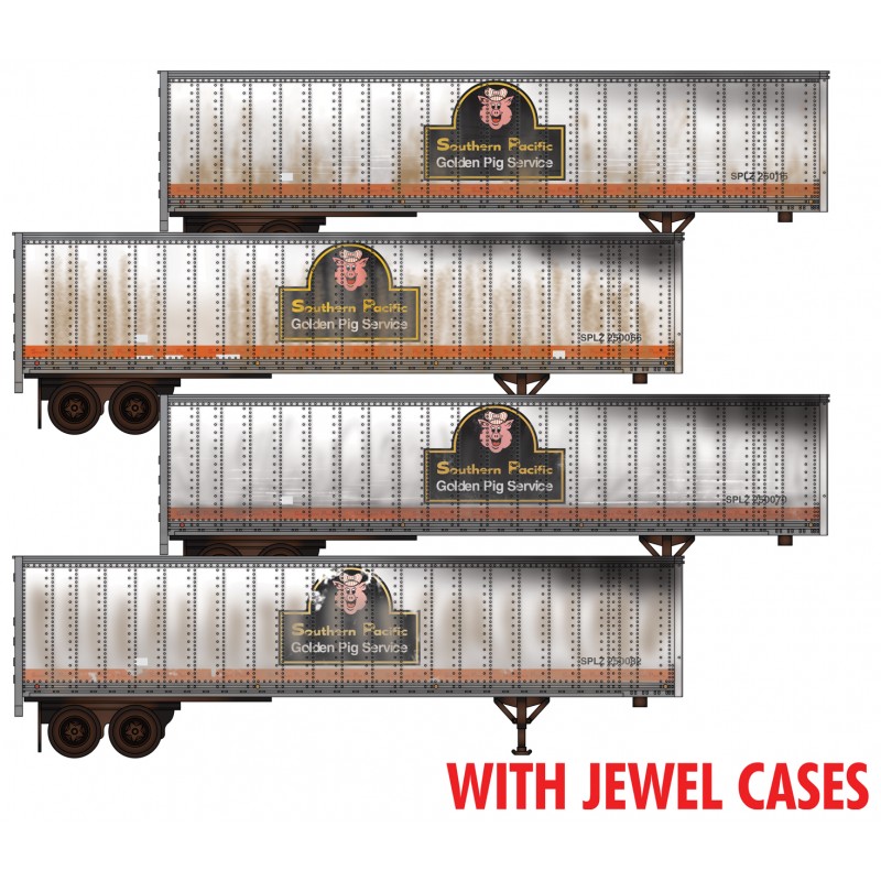 Southern Pacific weathered 45' trailer 4-pack