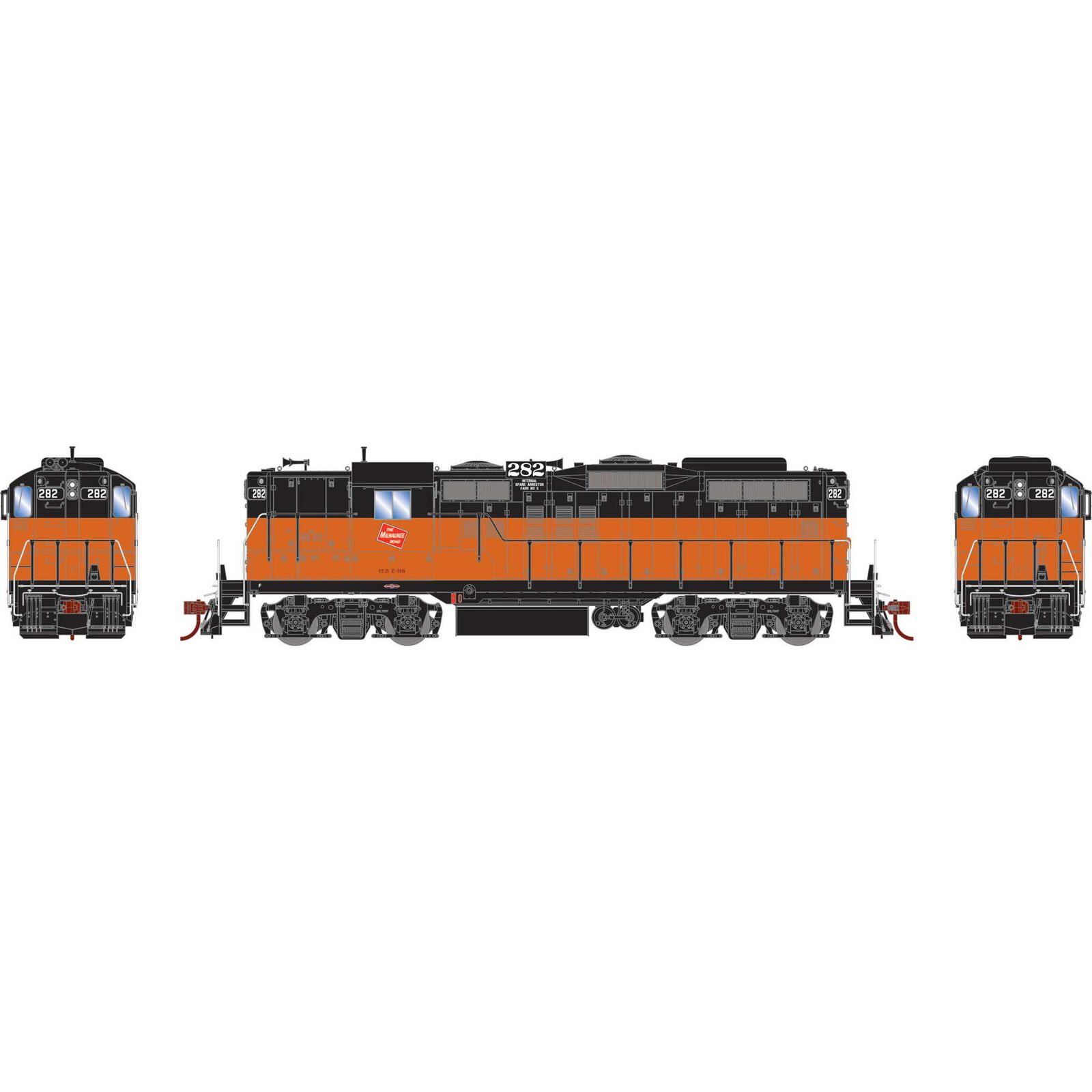 Milwaukee Road GP9 #282 with Tsunami2