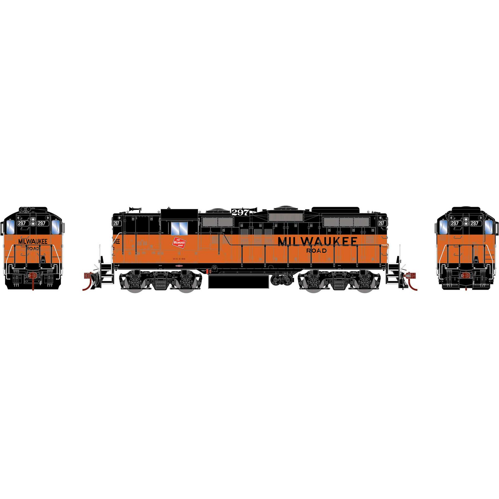 Milwaukee Road GP9 #297 with Tsunami2