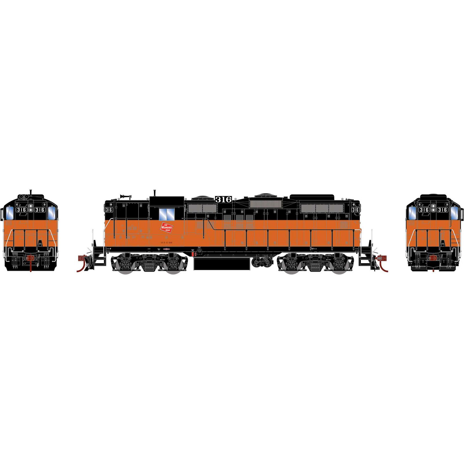 Milwaukee Road GP9 #316 with Tsunami2