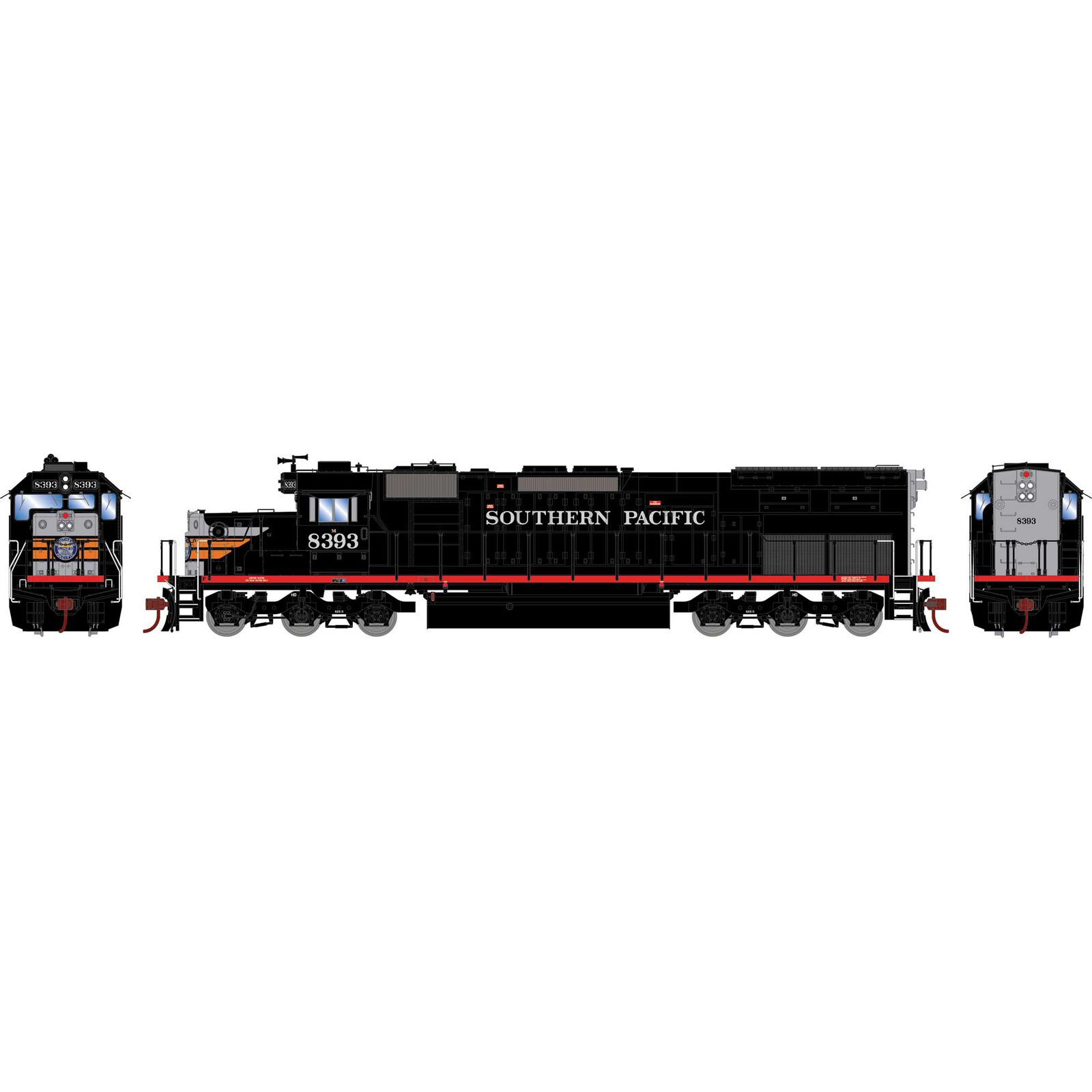 Southern Pacific black widow SD40T-2 #8393 with Tsunami2