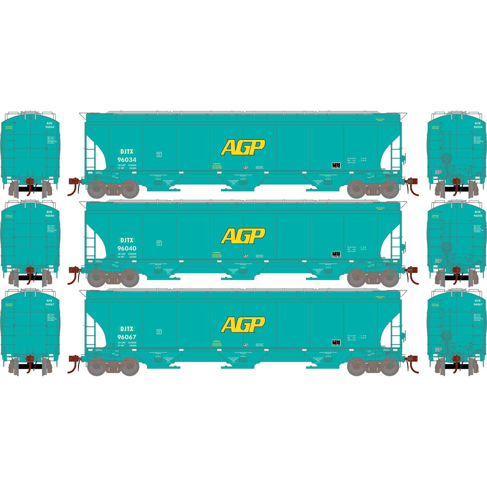 Joseph Transportation Incorporated Trinity Covered Hopper 3-Pack #2