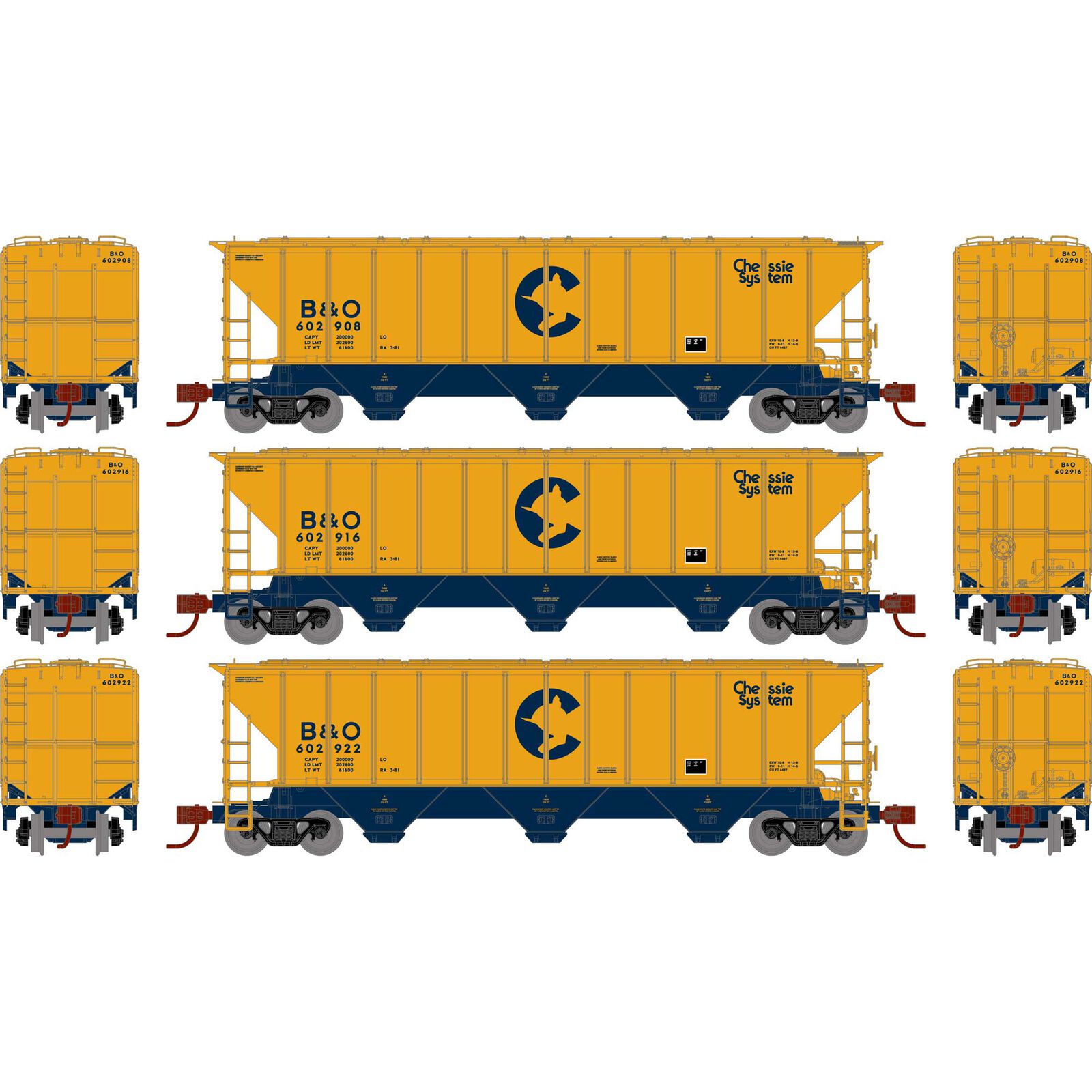 Chessie System PS 4427 3-Bay Hopper 3-Pack