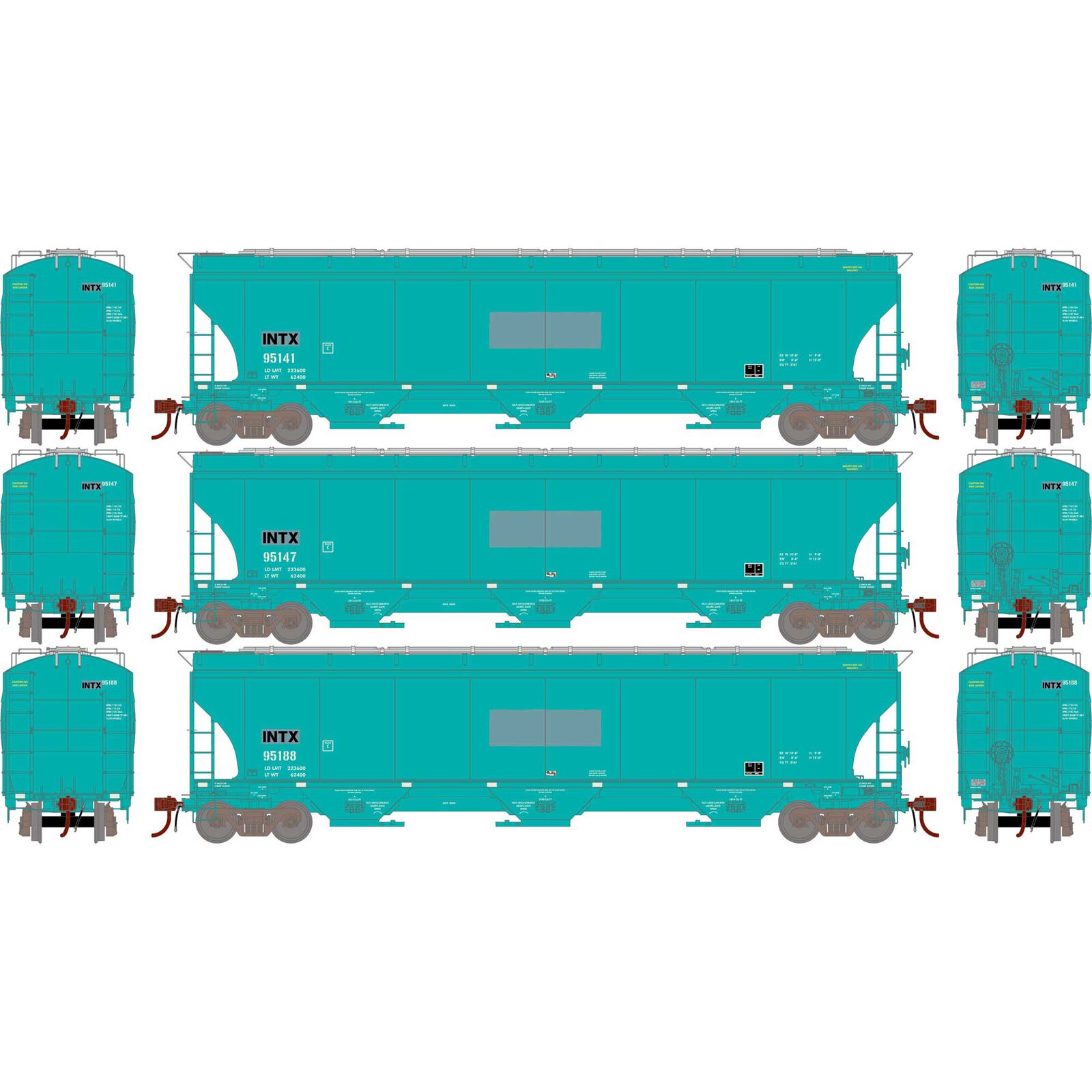 Interstate Commodities Inc. Trinity Covered Hopper 3-Pack #2