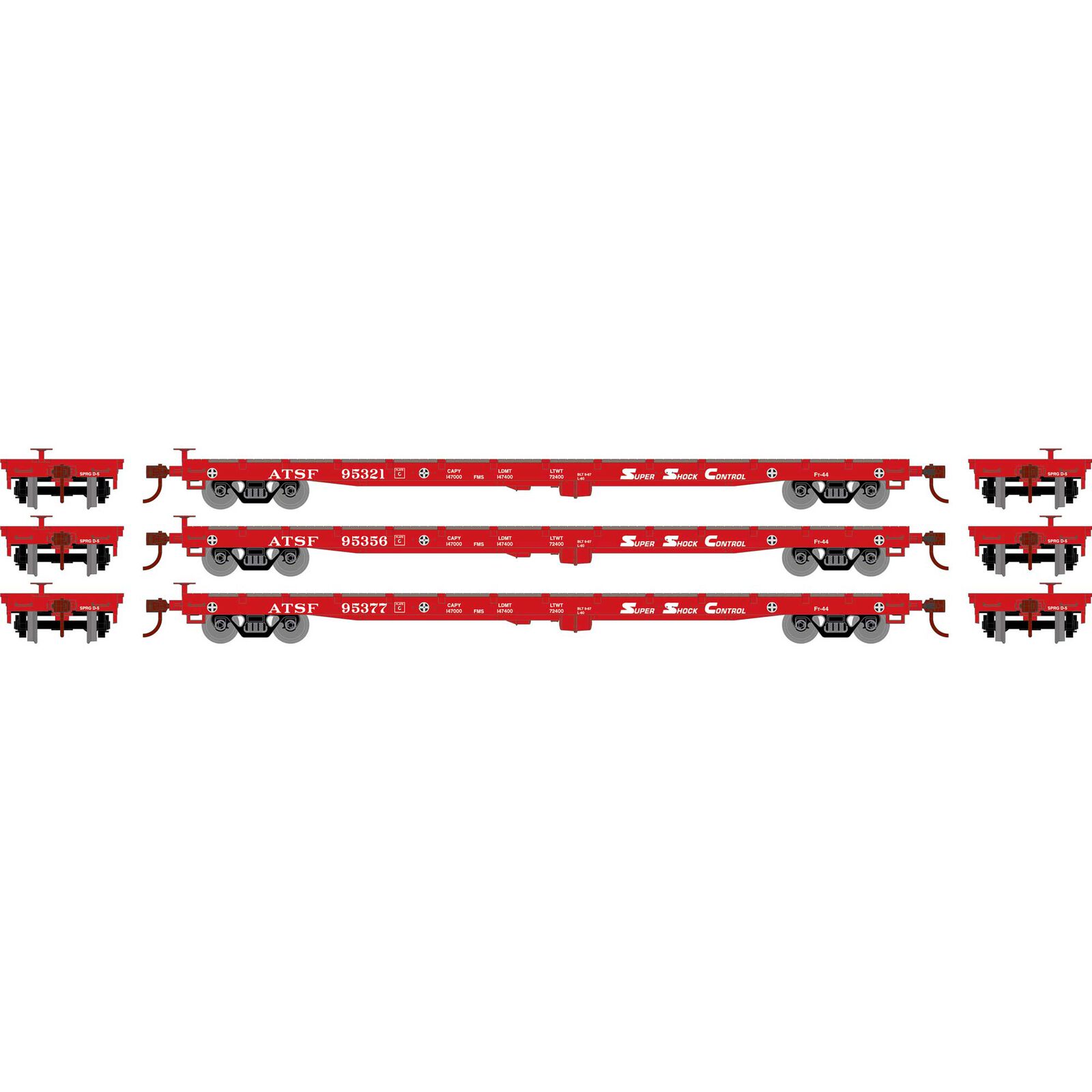Santa Fe 60' Flat Car 3-Pack