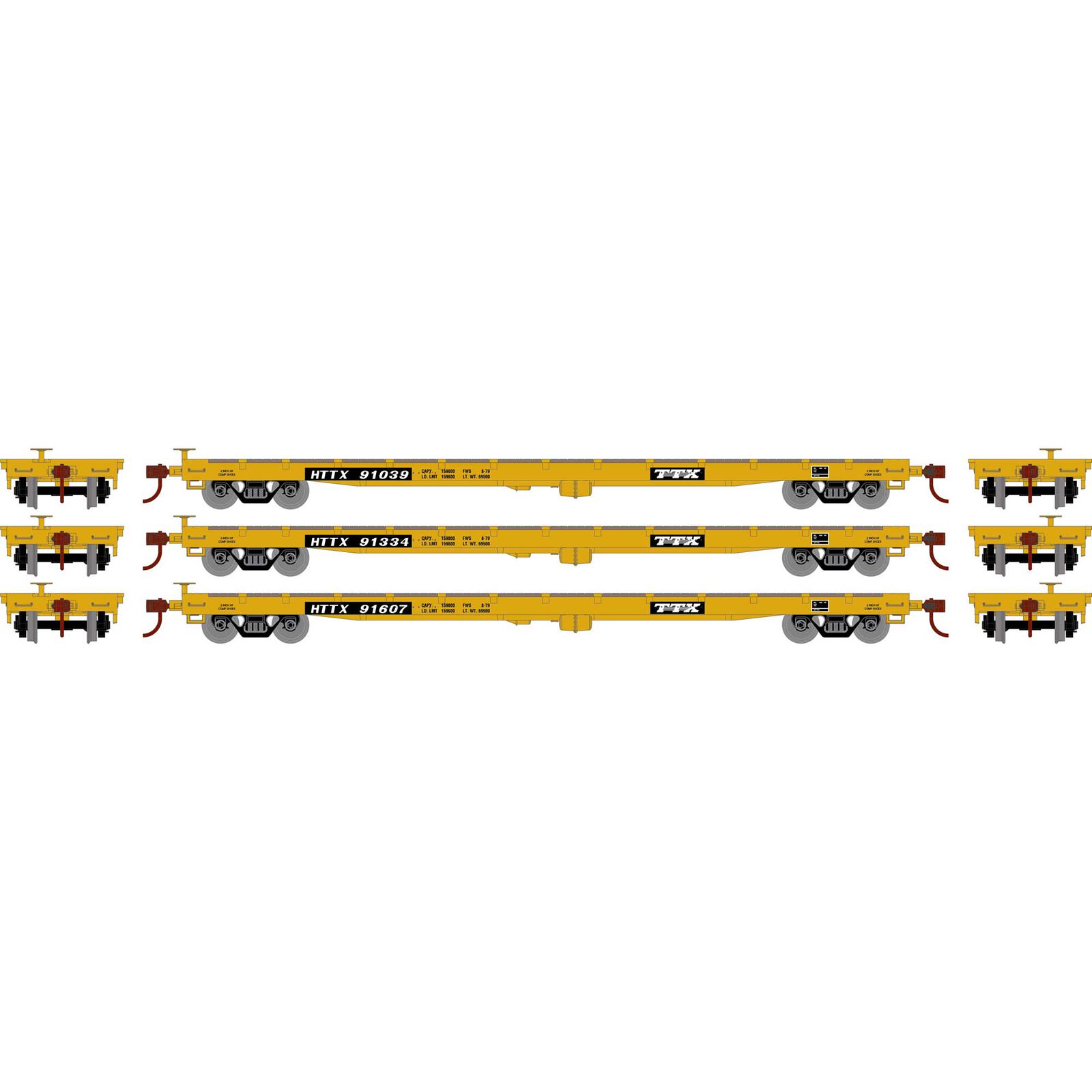 Trailer Train 60' Flat Car 3-Pack