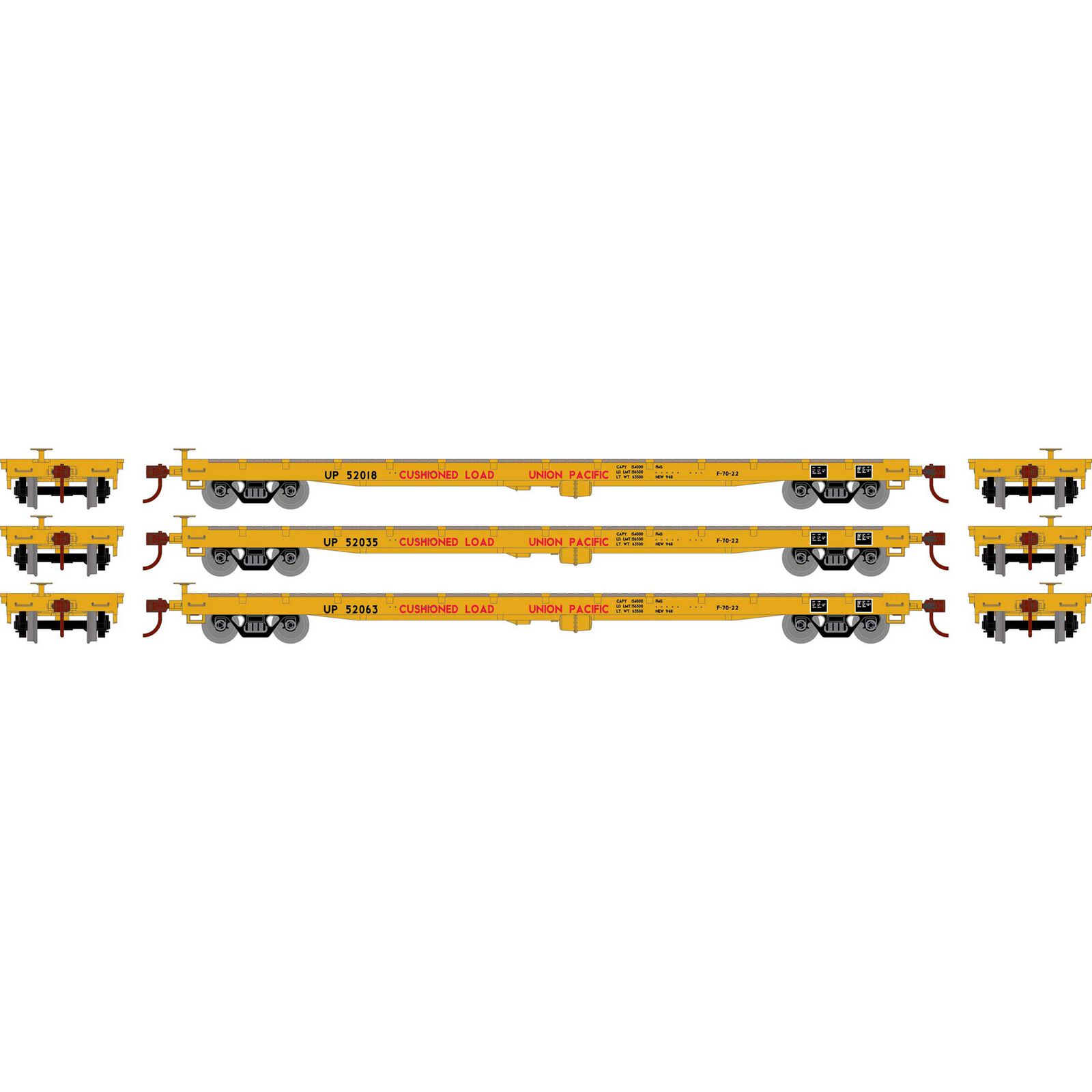 Union Pacific 60' Flat Car 3-Pack