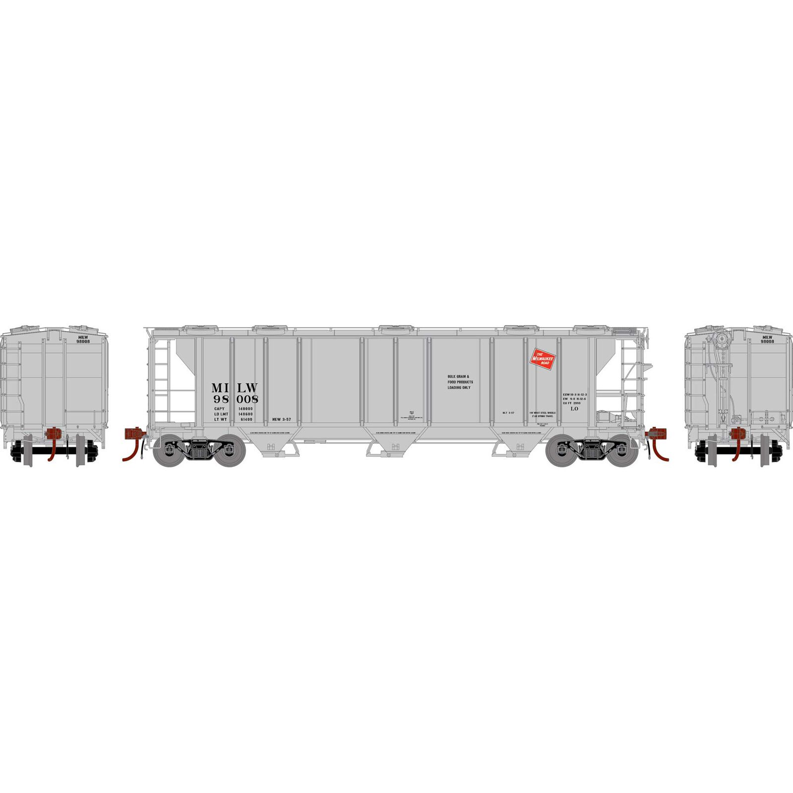 Milwaukee Road PS 2893 Covered Hopper #98008