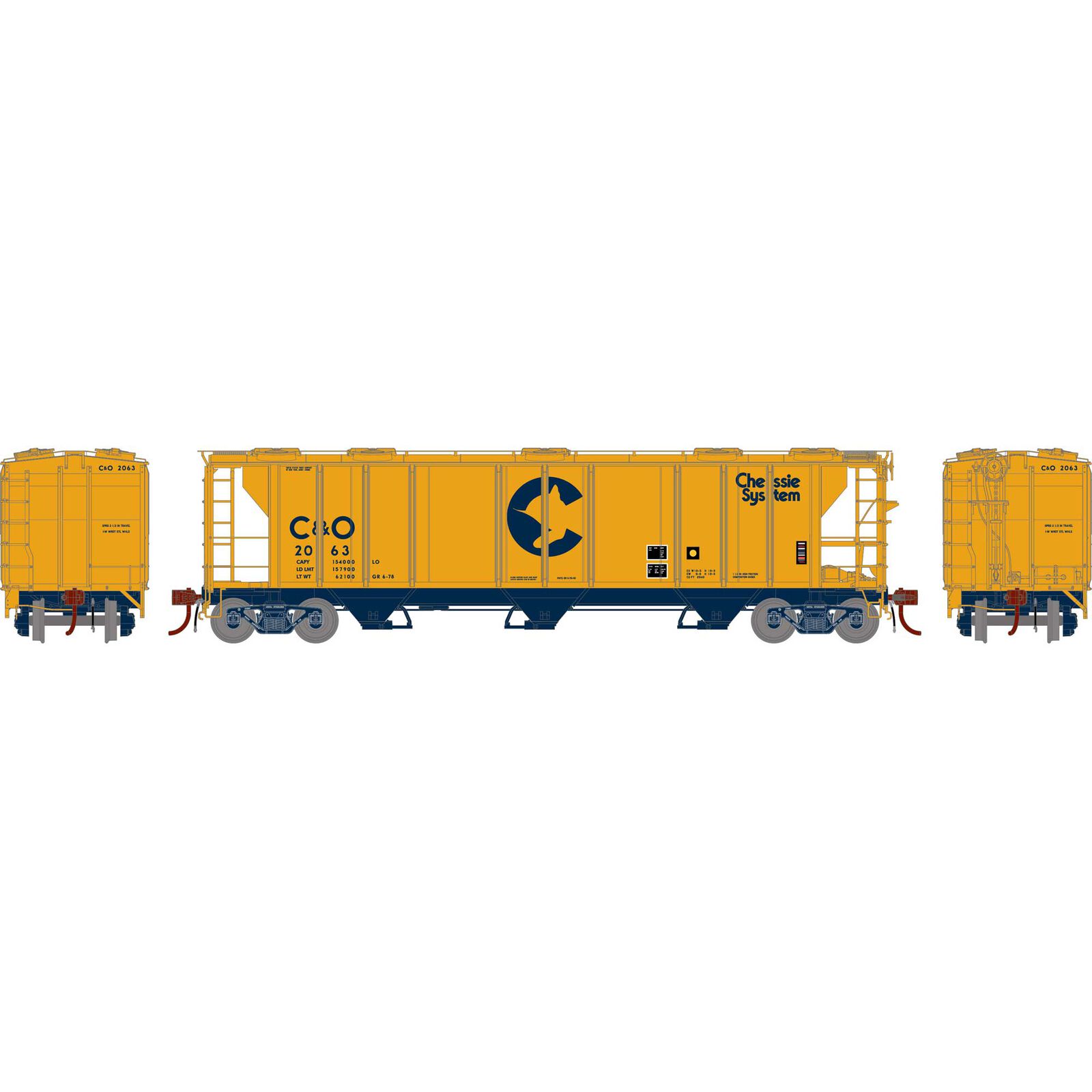 Chessie System/C&O PS 2893 Covered Hopper #2063