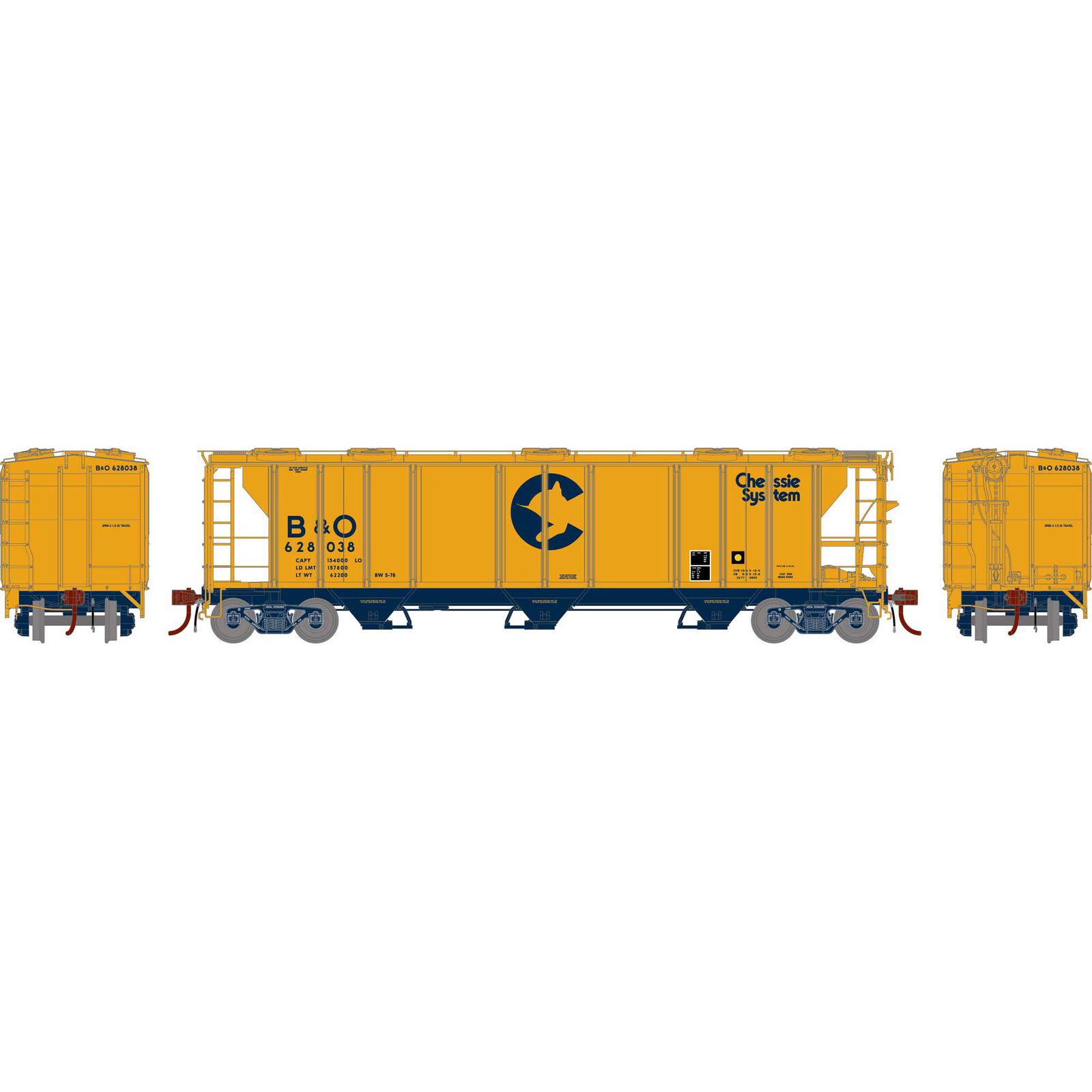 Chessie System/B&O PS 2893 Covered Hopper #628038