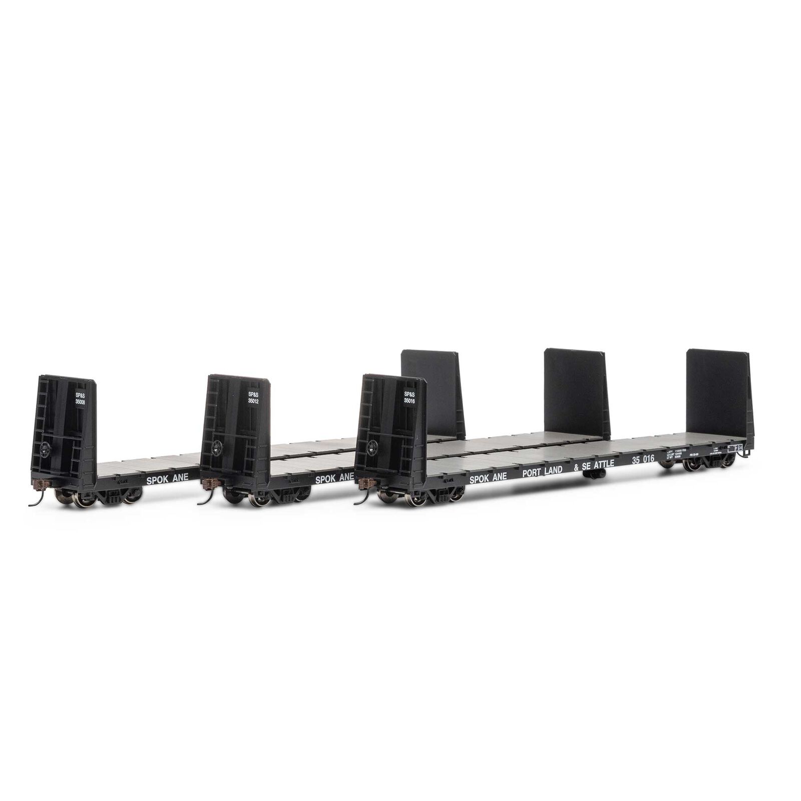 Spokane, Portland & Seattle 60' Bulkhead Flat Car 3-Pack