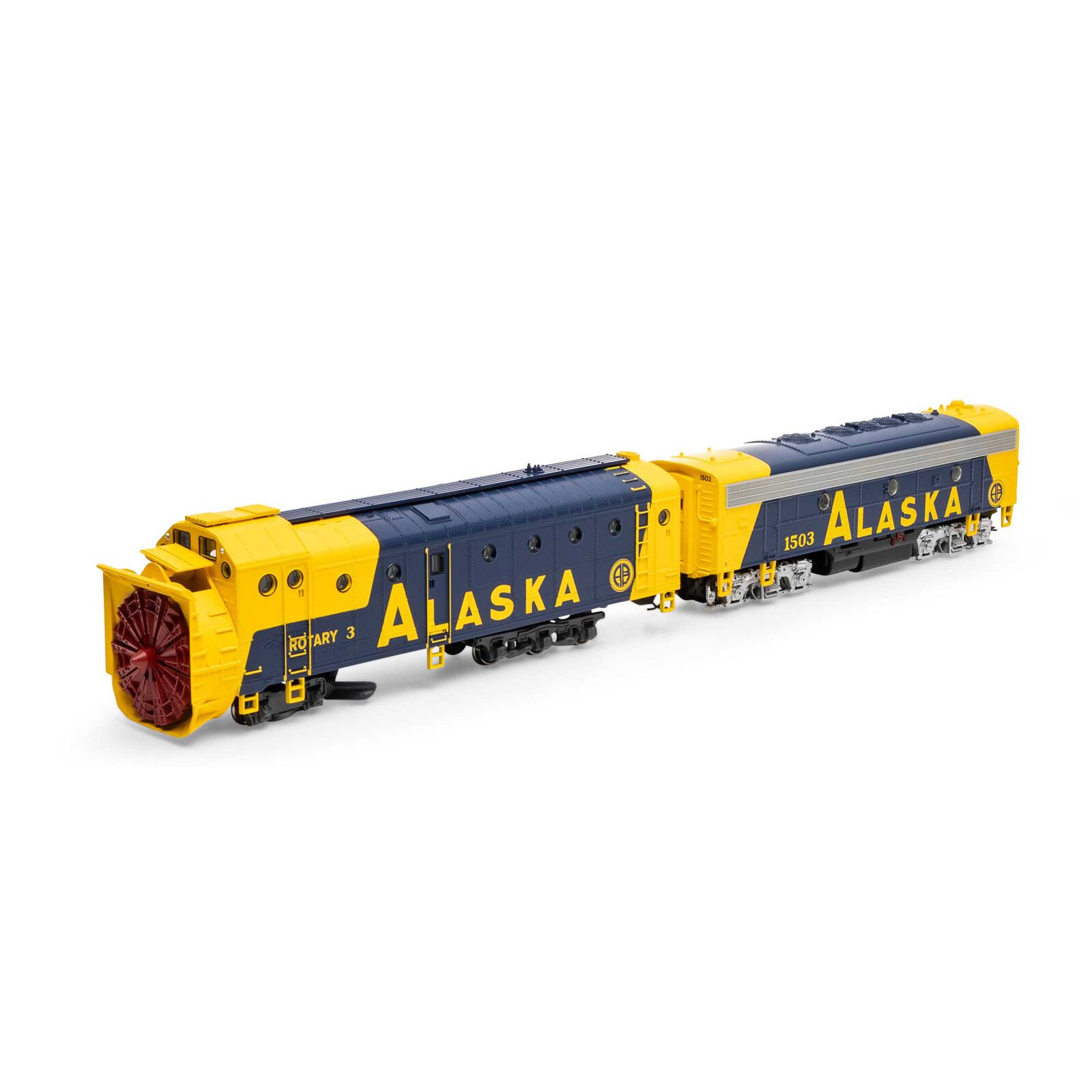 Alaska Railroad rotary snowplow #3 and F7B power car #1503