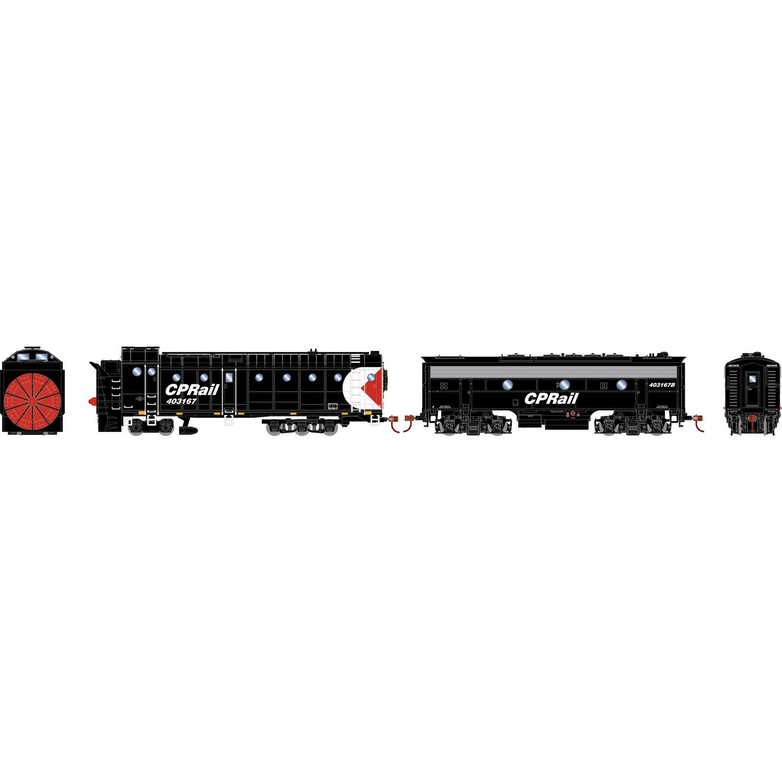 Canadian Pacific rotary snowplow #401367 & F7B power car #403167B