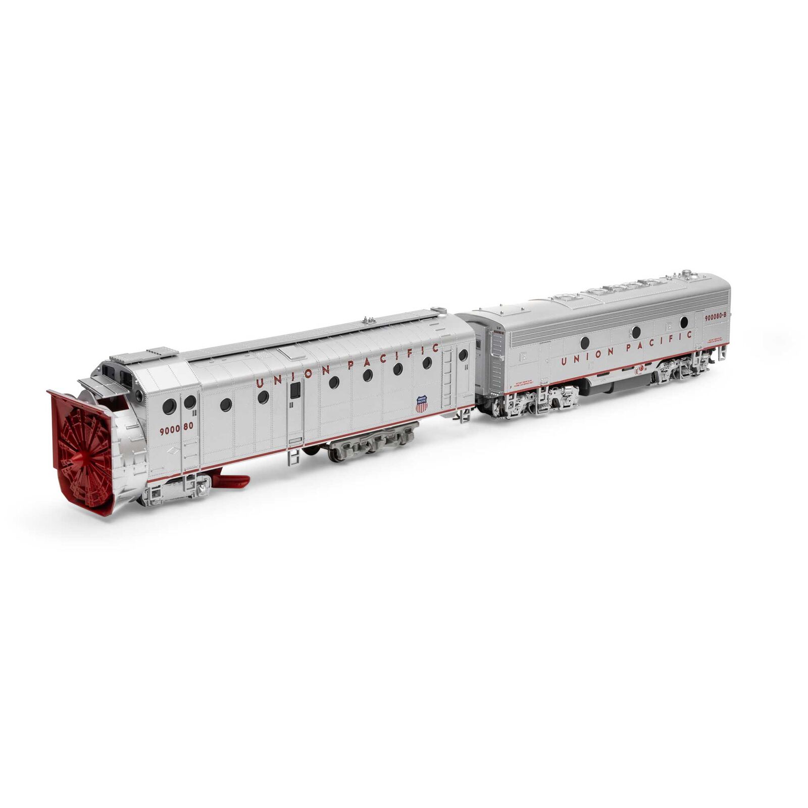 Union Pacific rotary snowplow #900080 & F7B power car #900080-B