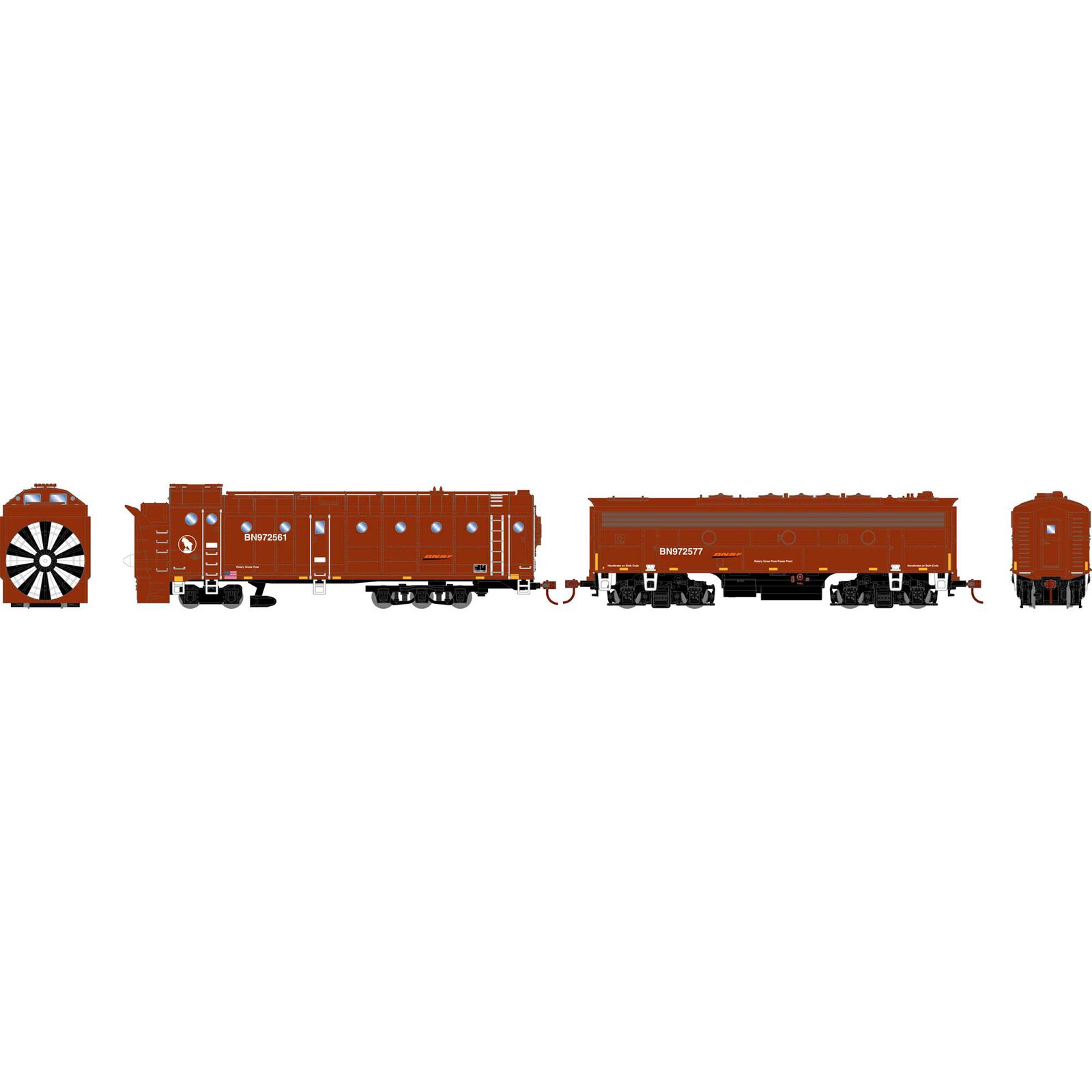 BNSF Railway rotary snowplow #972561 & F7B power car #972577