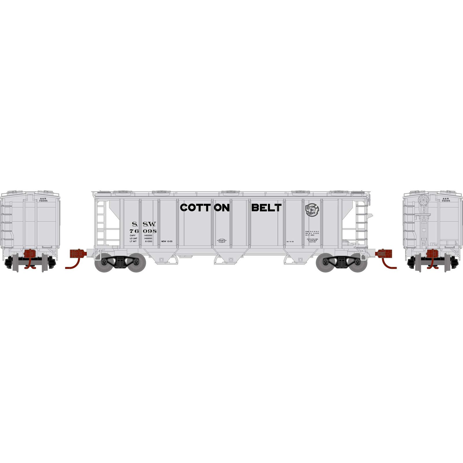 Cotton Belt PS 2893 covered hopper #76098