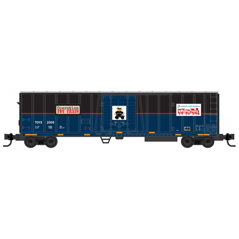 Toys For Tots 50' plug door boxcar 3-pack