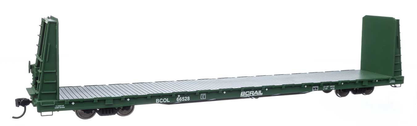 British Columbia Railway 68' Bulkhead Flat Car #66528
