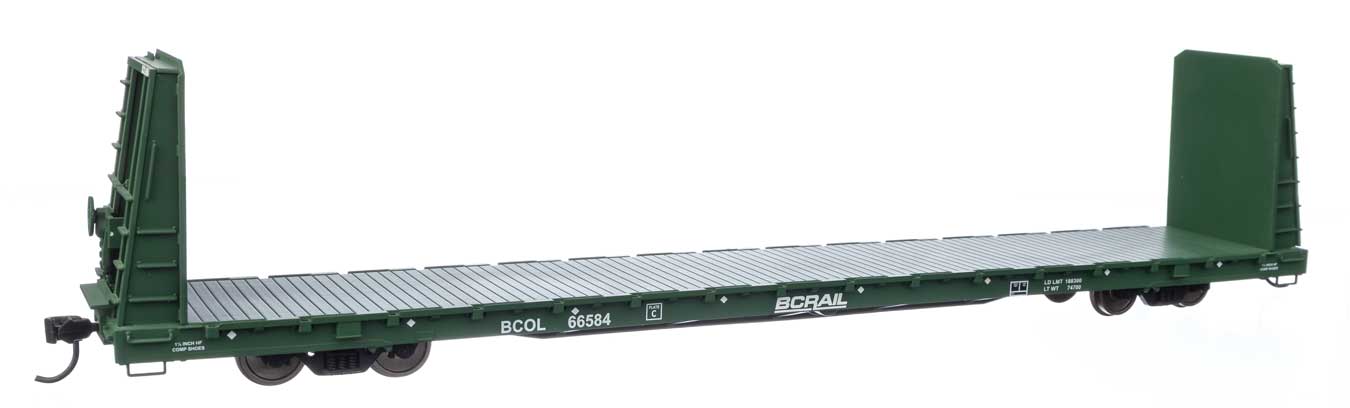 British Columbia Railway 68' Bulkhead Flat Car #66584