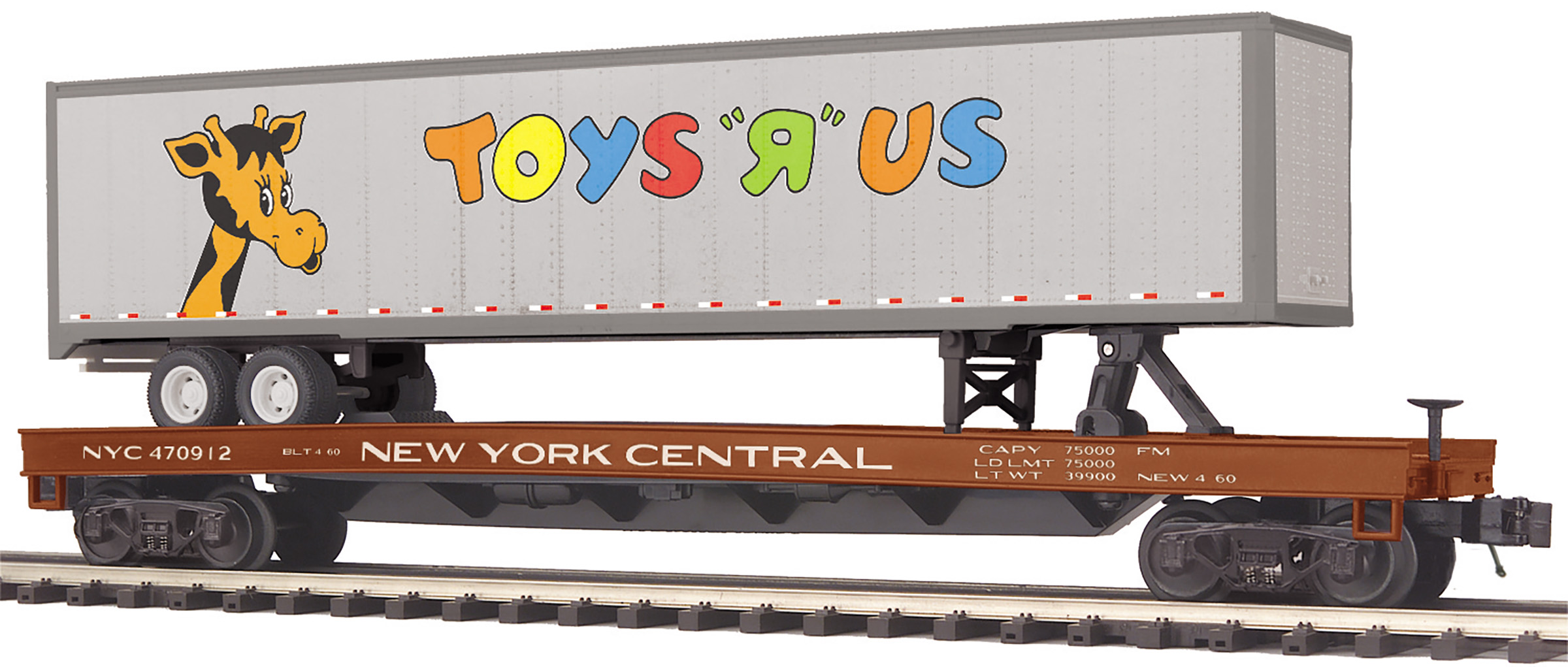 New York Central flatcar with 48' trailer