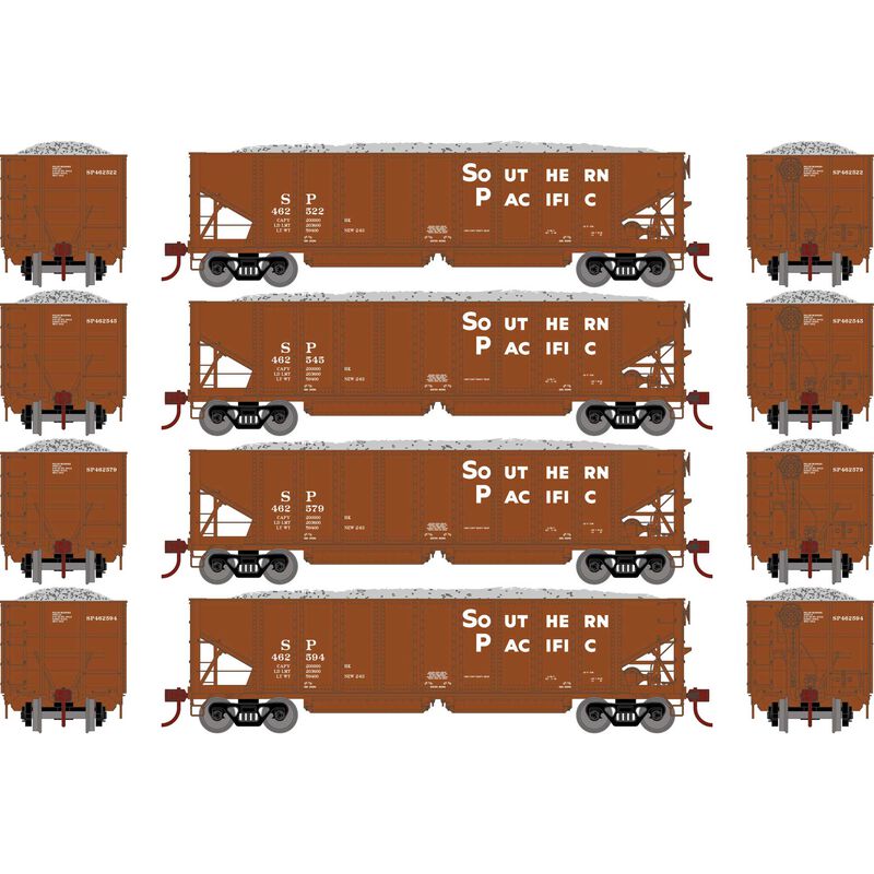Southern Pacific 40' Outside-Braced Ballast Hopper 4-Pack #2