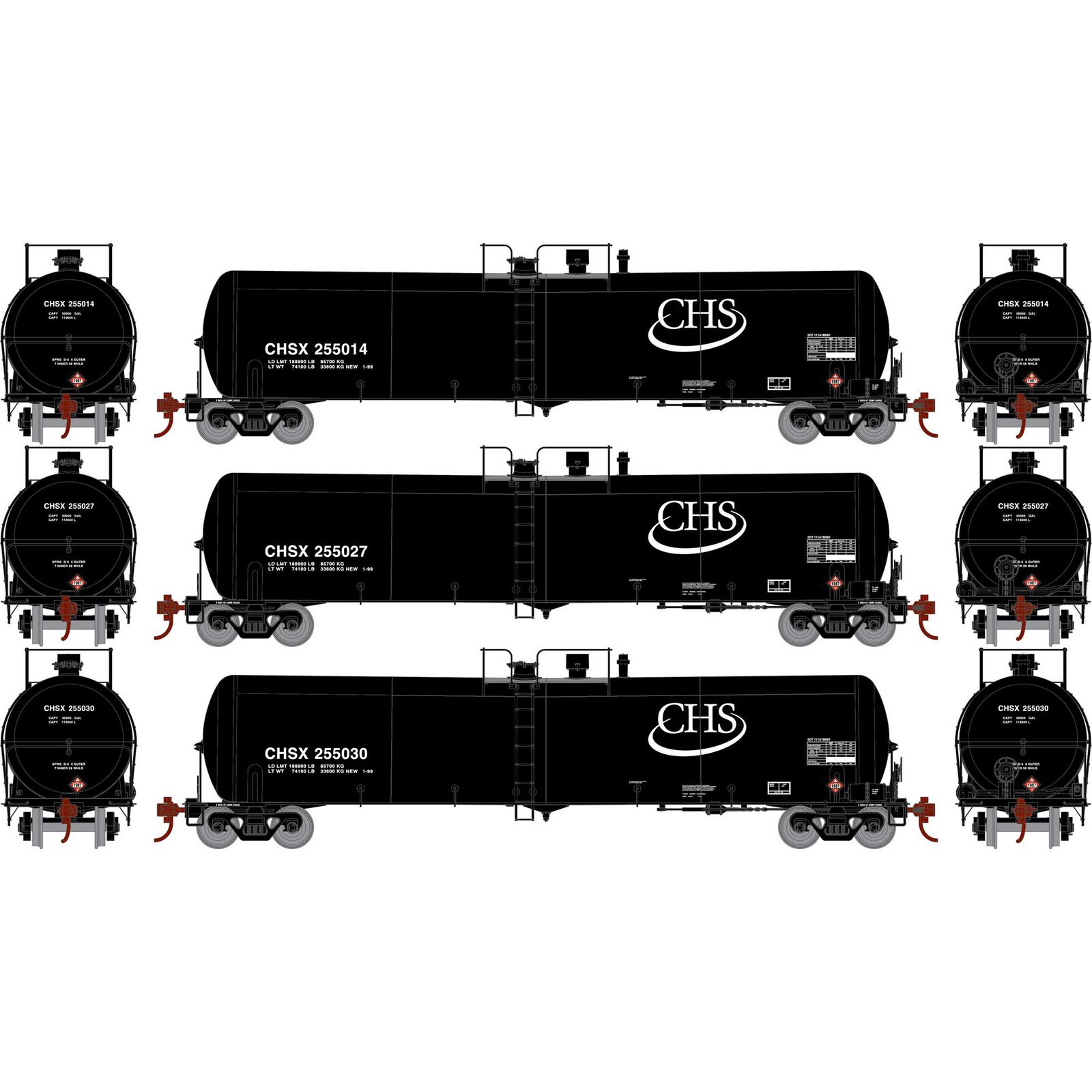 CHS 30K Gallon Ethanol Tank Car 3-Pack #1