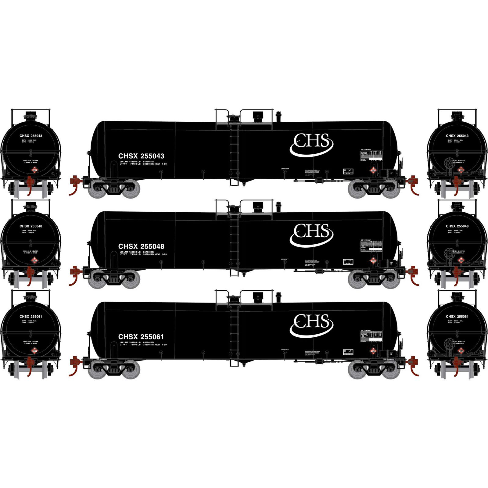 CHS 30K Gallon Ethanol Tank Car 3-Pack #2