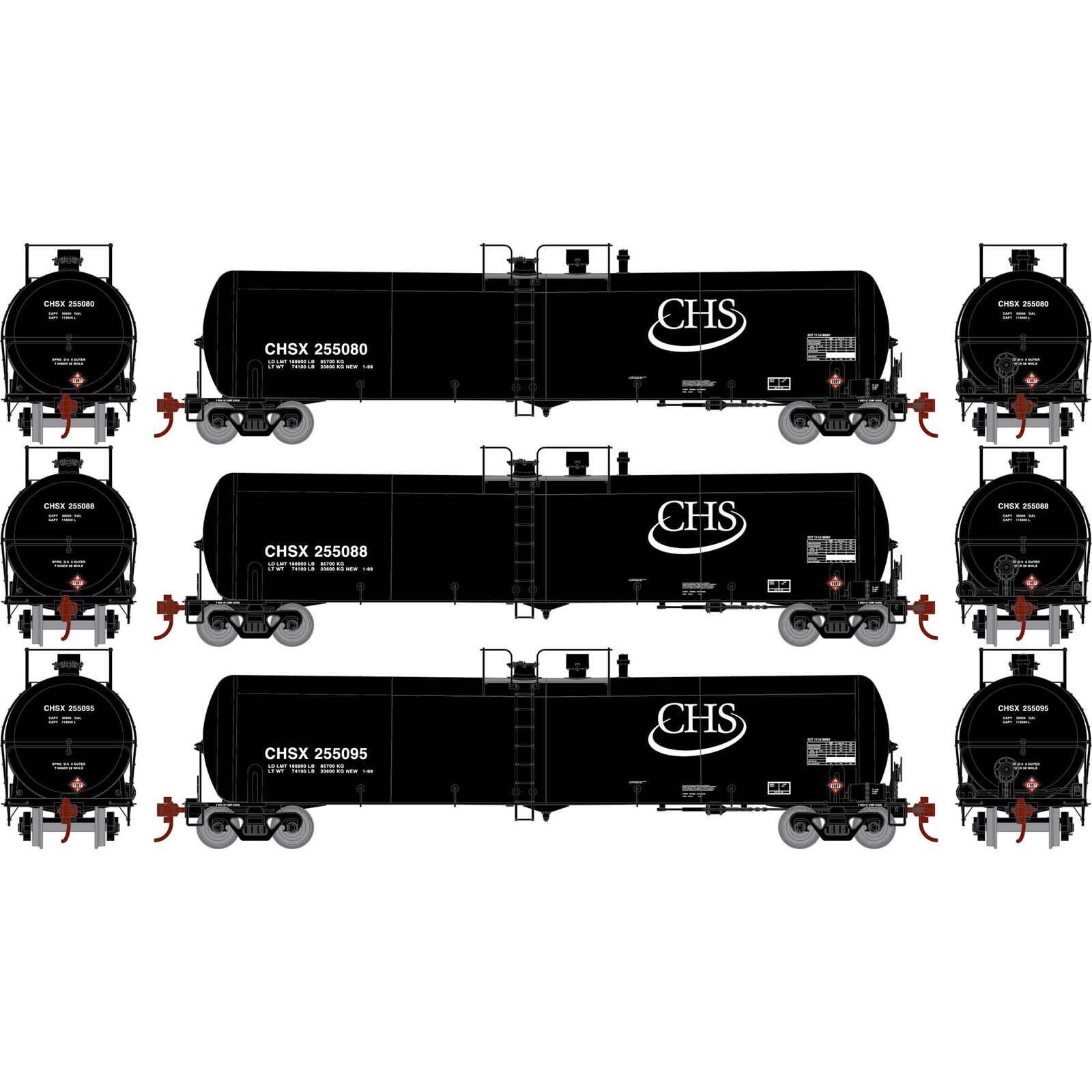 CHS 30K Gallon Ethanol Tank Car 3-Pack #3