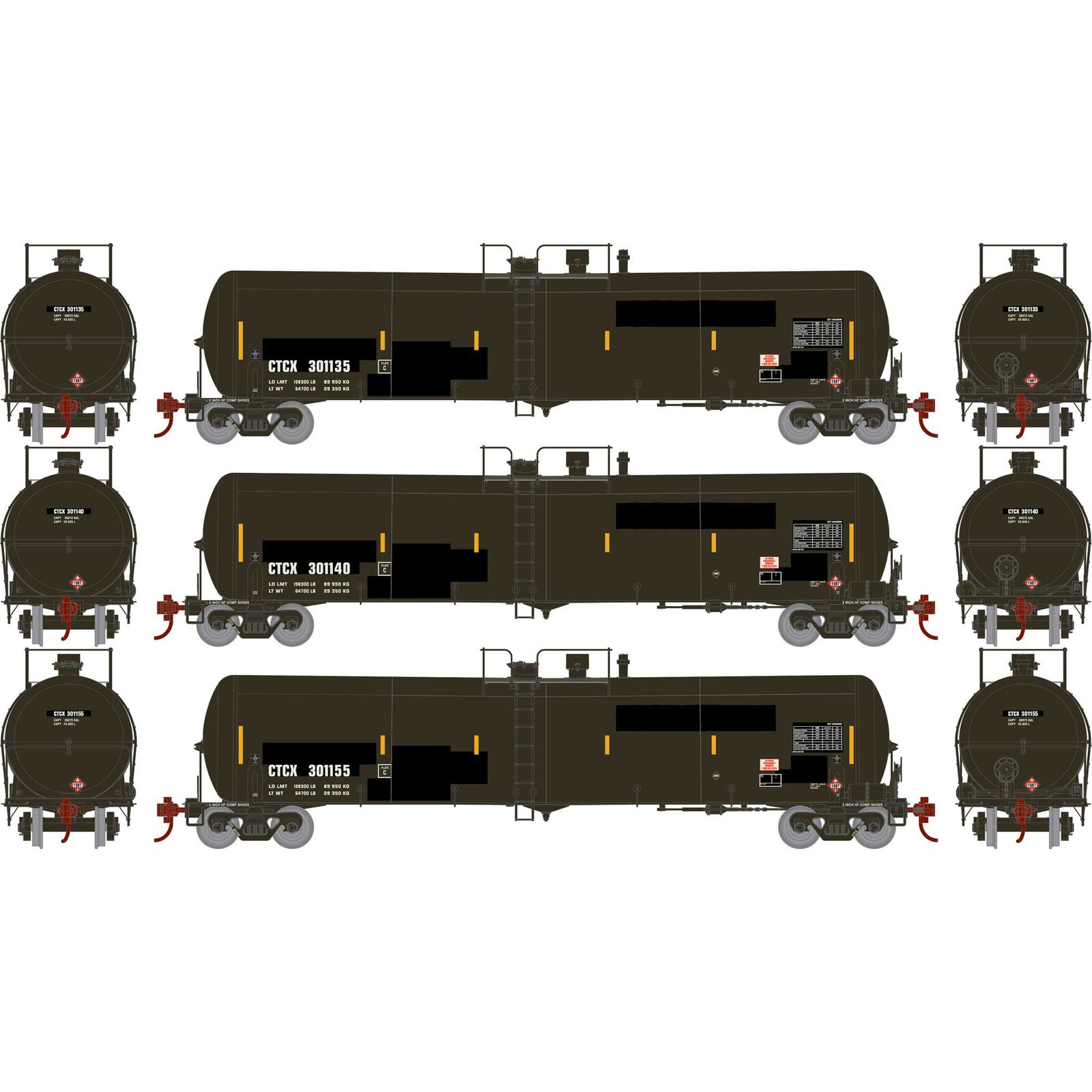 CTCX 30K Gallon Ethanol Tank Car 3-Pack #1