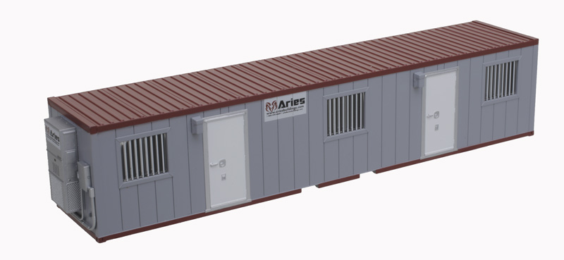 Aries mobile office container (gray / maroon)