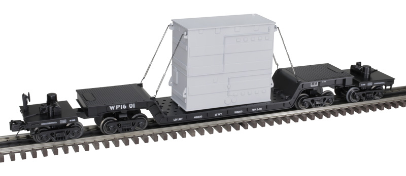 Western Pacific 75' depressed center flatcar #1601 with load