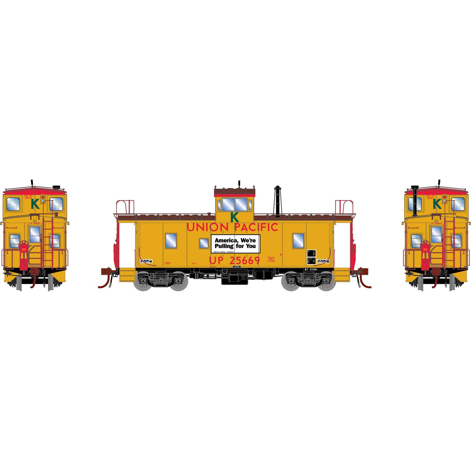 Union Pacific CA-9 Caboose #25669 (Kaiser Coal Service) With Lights