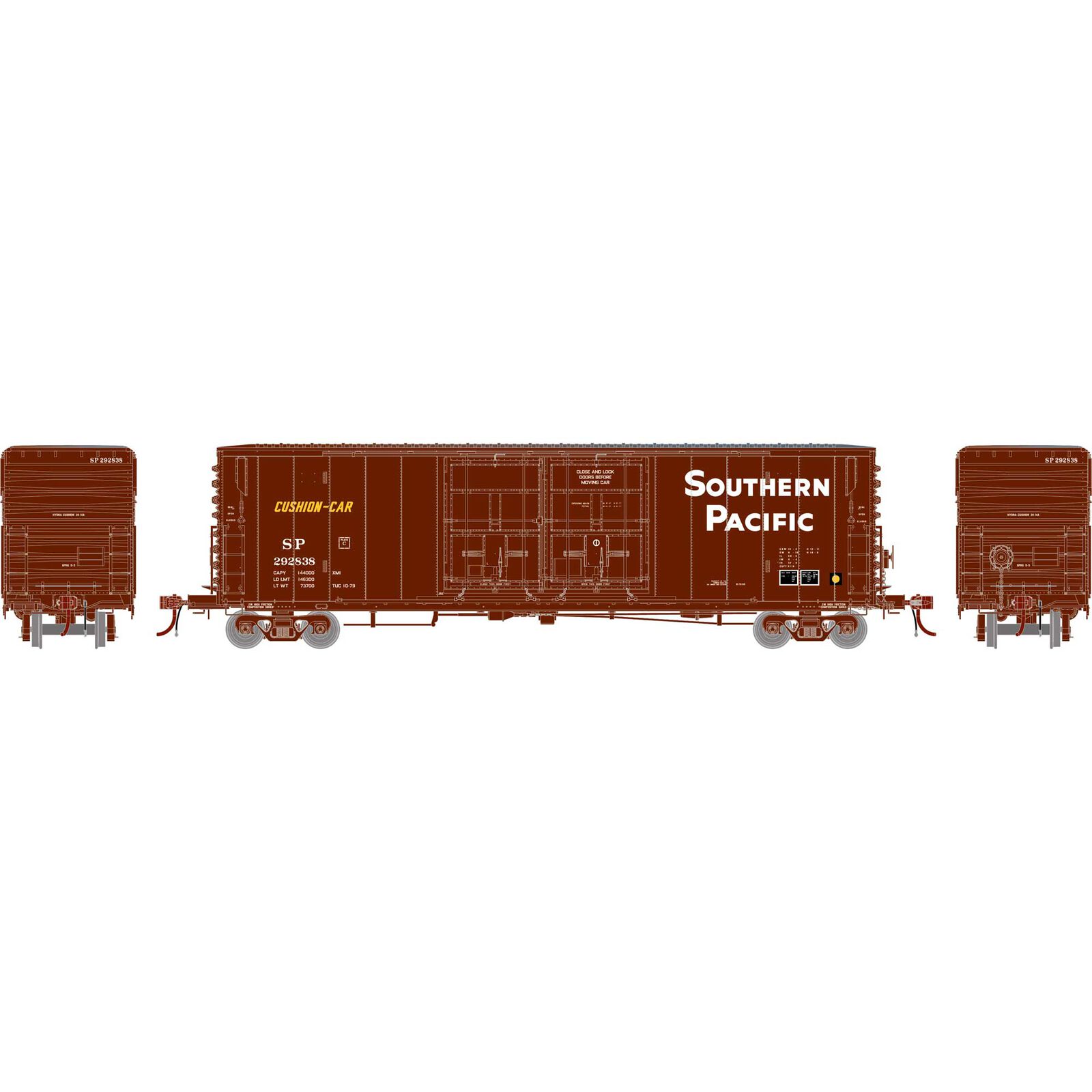 Southern Pacific 50' PC&F Box Car 8' + 8' YSD Plug-Door #292838