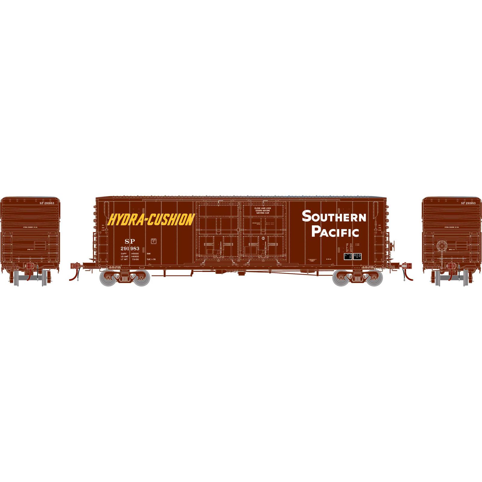 Southern Pacific 50' PC&F Box Car 8' + 8' YSD Plug-Door #291983