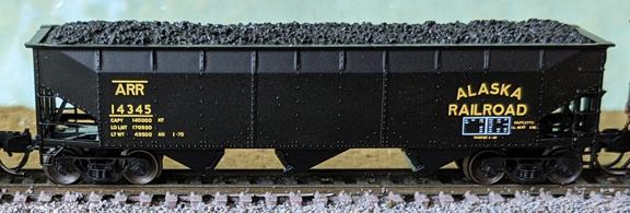Alaska Railroad 3-Bay Offset Side Hopper With Load #14323