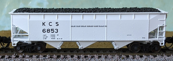 Kansas City Southern 3-Bay Offset Side Hopper With Load #6874