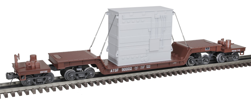 Santa Fe 75' depressed center flatcar #90015 with load