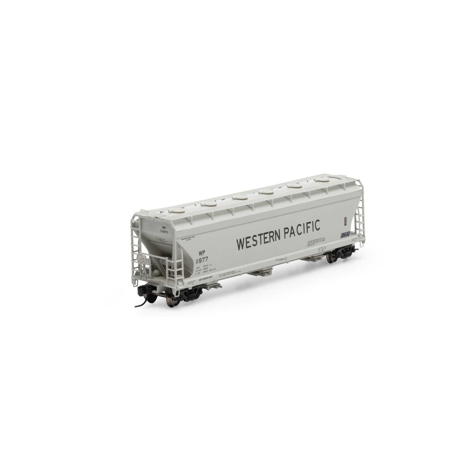Western Pacific ACF 4600 3-bay center flow covered hopper #11977