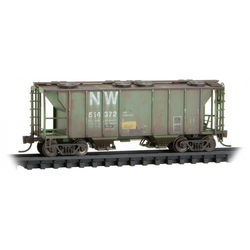 Norfolk & Western Weathered PS-2 2-Bay Covered Hopper #514372