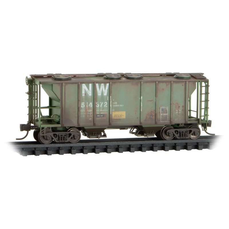 Norfolk & Western Weathered PS-2 2-Bay Covered Hopper #514372