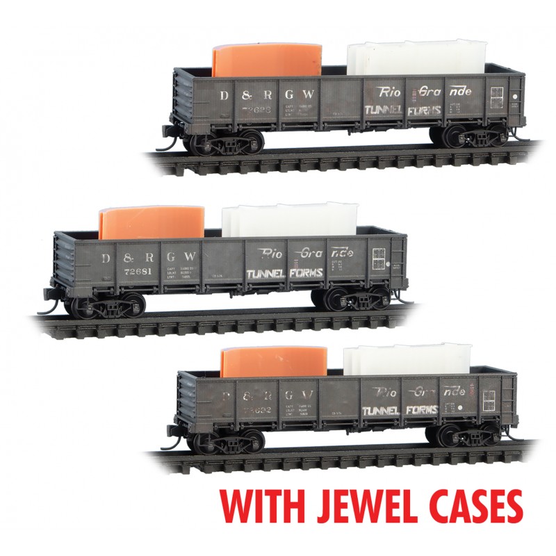 Denver & Rio Grande Western Weathered 3-Pack With Tunnel Forms Load