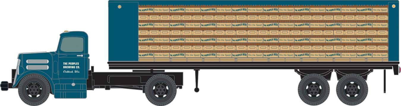 White WC22 tractor / bottle trailer set - Peoples Beer