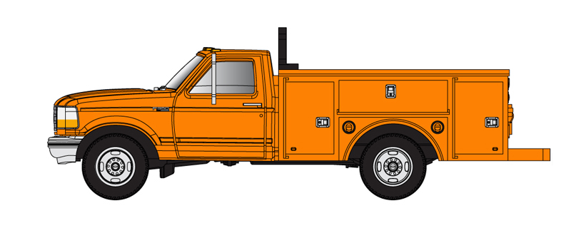 Ford® pickup truck set F-250 & F-350 Safety Orange