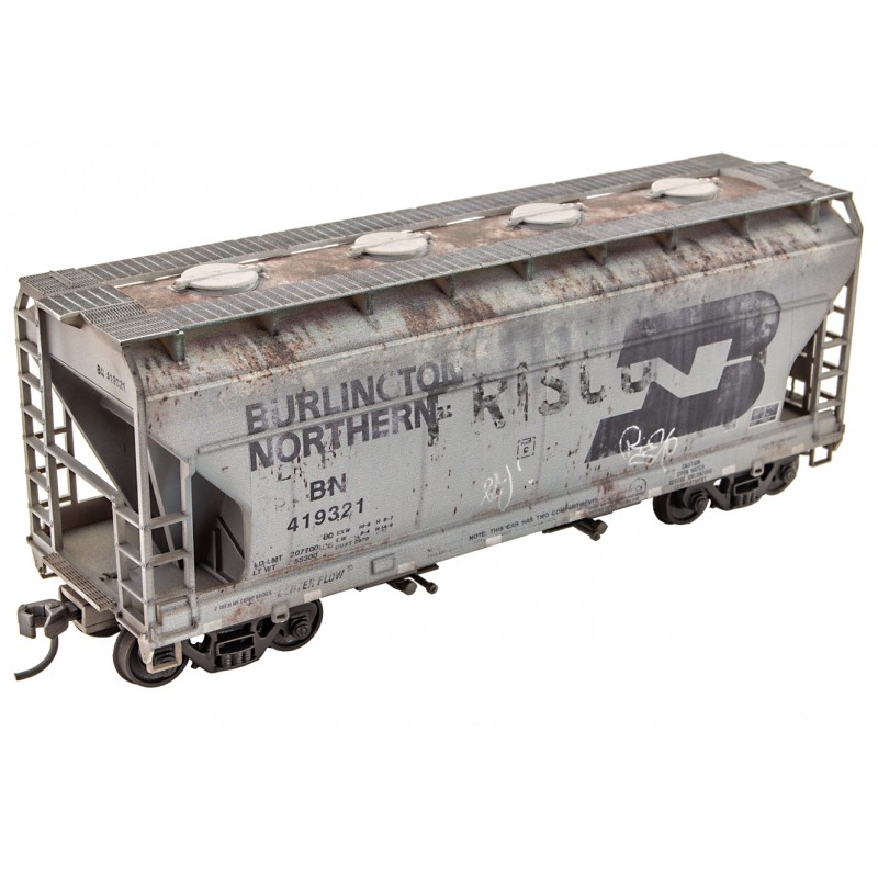 Burlington Northern/Ex-Frisco Weathered 2-Bay Covered Hopper #419321